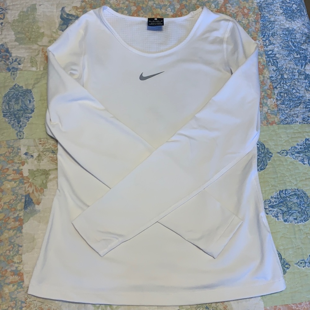 White Nike Dry-Fit Fleece Pullover